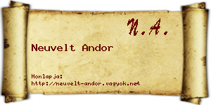 Neuvelt Andor névjegykártya